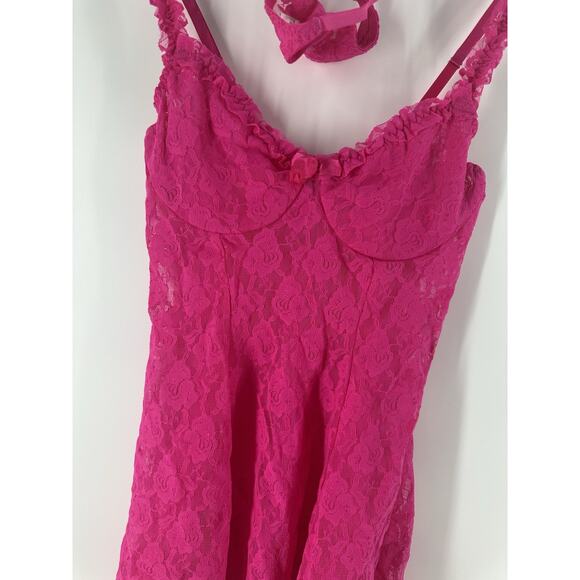 Seductive Wear Cinema Etoile Babydoll Underwire Unlined Pink Lace Sz M BB24 - Picture 5 of 10